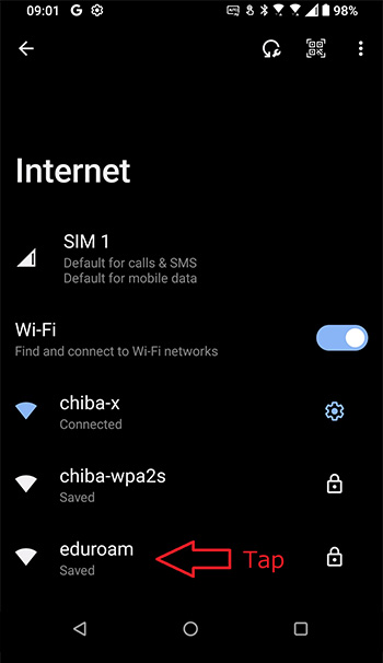 Wi-Fi network list