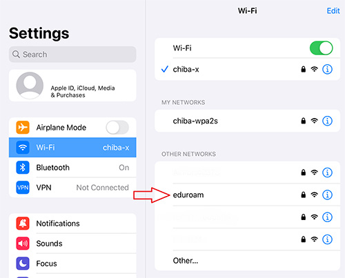 Wi-Fi SSID list